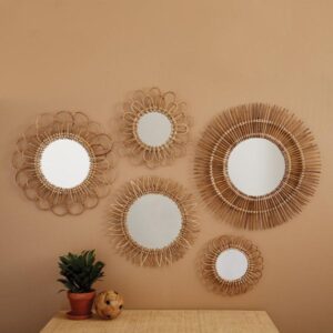 Bayou Breeze 5 Piece Boswell Natural Rattan Mirror…