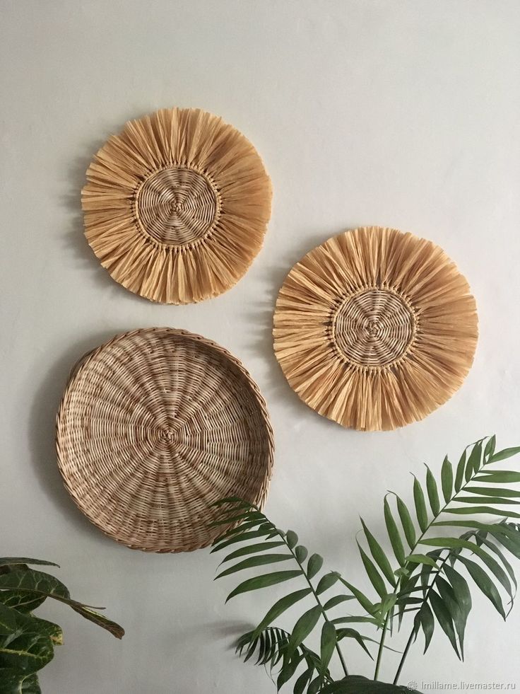 Плетеная корзина, плетеная тарелка на стену…